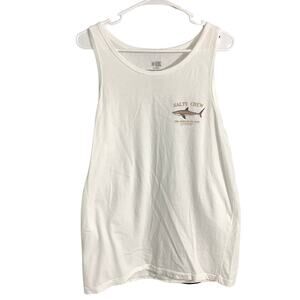 Salty Crew White Cotton Tank Top Men LG — Fishing, Surf, Outdoor